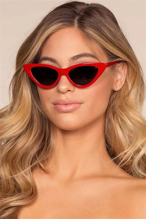 red cat eye sunglasses